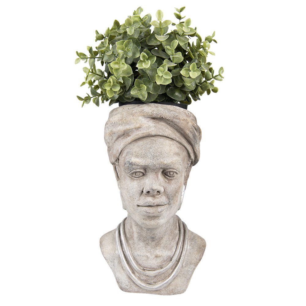 Bloempot 17x16x27 cm Beige Steen plantenpot
