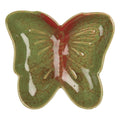 Decoratie schaal Vlinder 14x13x2 cm Groen Keramiek