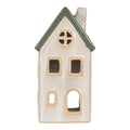 Waxinelichthouder Huis 9x8x18 cm Beige Keramiek