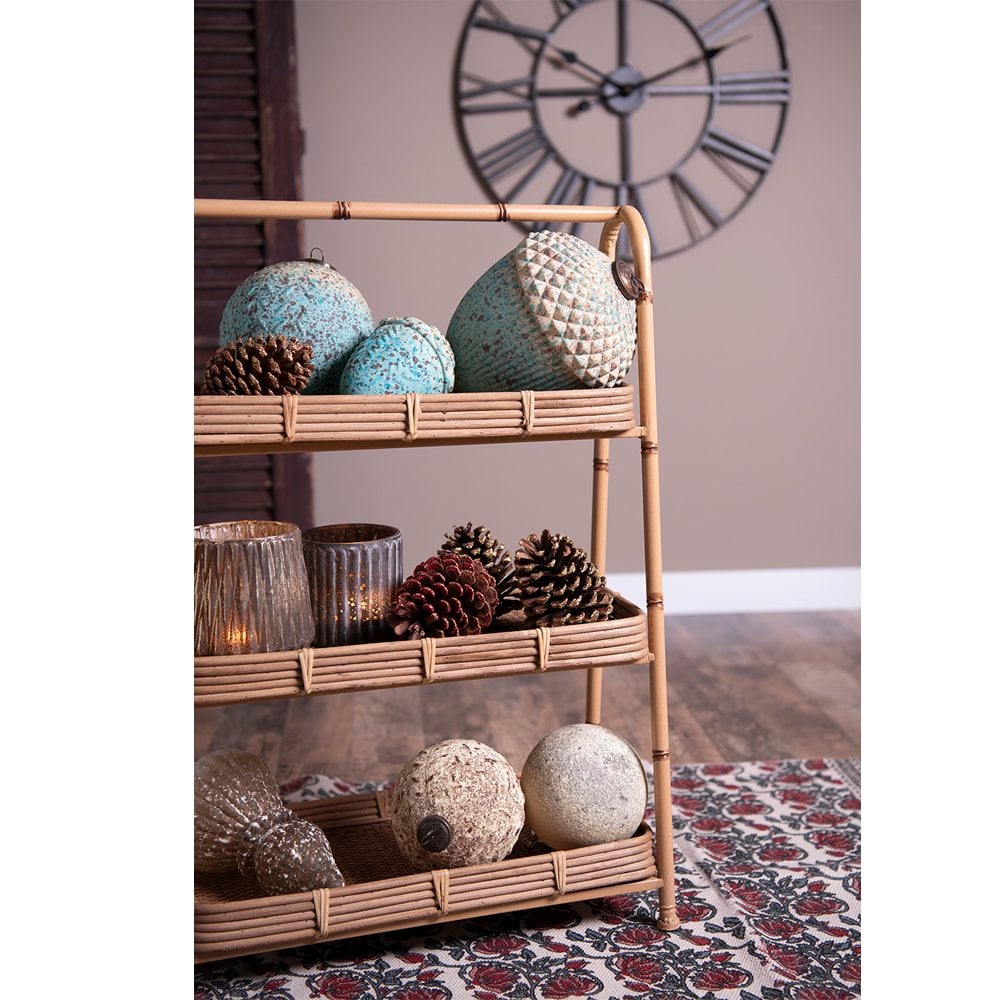 Kerstbal Ø 15 cm turquoise beige Glas KerstBoomversiering