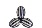J-Line serveerschaal Granada Stripes Clover - keramiek - wit/blauw