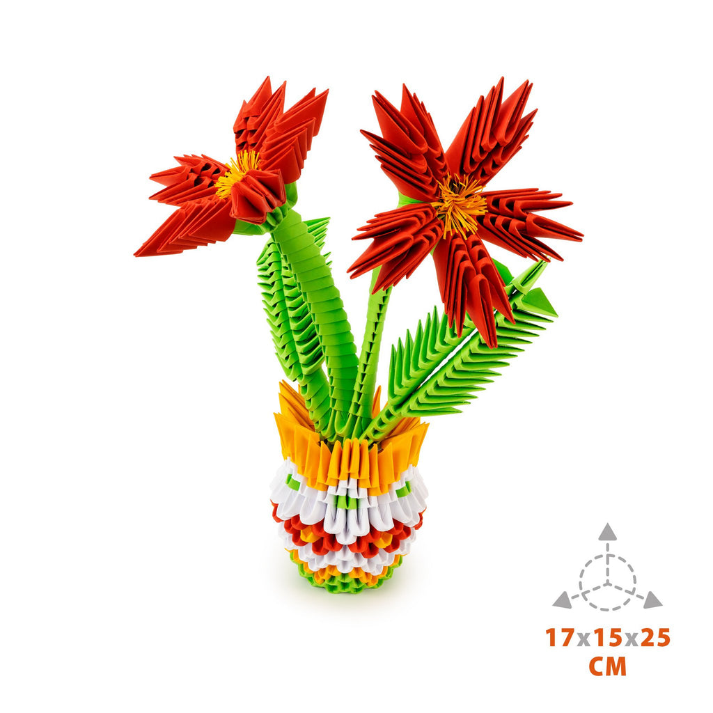 3D Model Origami Bloemen in Vaas- Papier