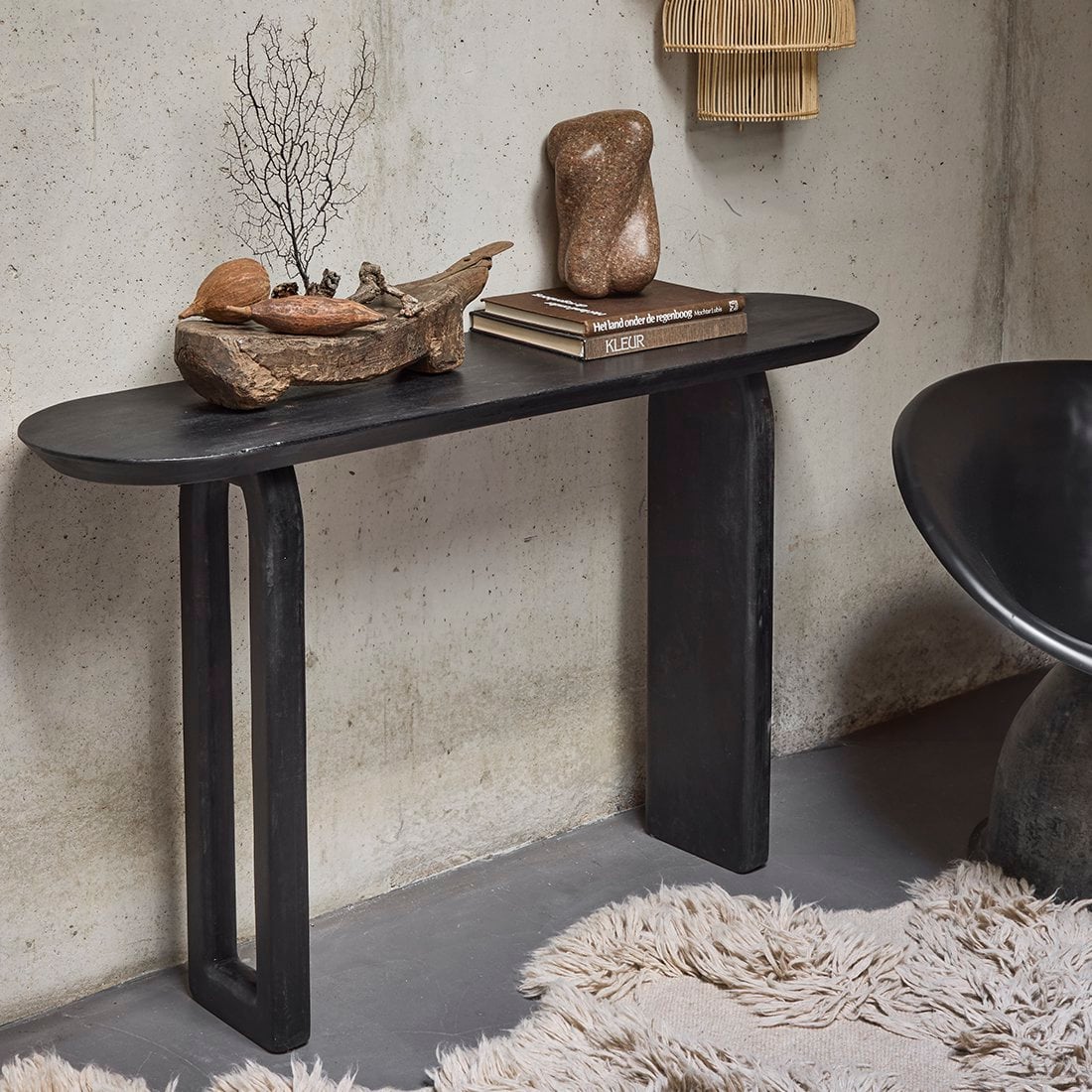Bullnose consoletafel zwart
