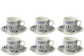 J-Line Doos 6 Kopjes+Schaal Vis Keramiek Donkerblauw