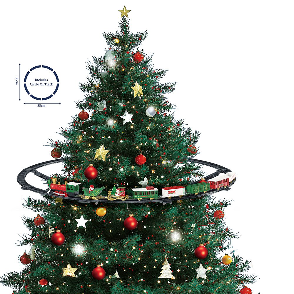Kerstdecoratie Beeld Trein Groen Kunststof