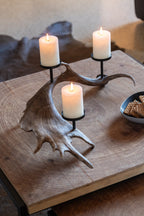 J-Line kaarshouder Antlers - polyresin - bruin - L