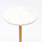 Marmeren Accenttafel - Gouden Afwerking - Sculpturale Kegelbasis