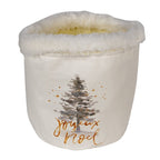 Opbergmand Ø 15x15 cm Wit Bruin Synthetisch Kerstboom Mand
