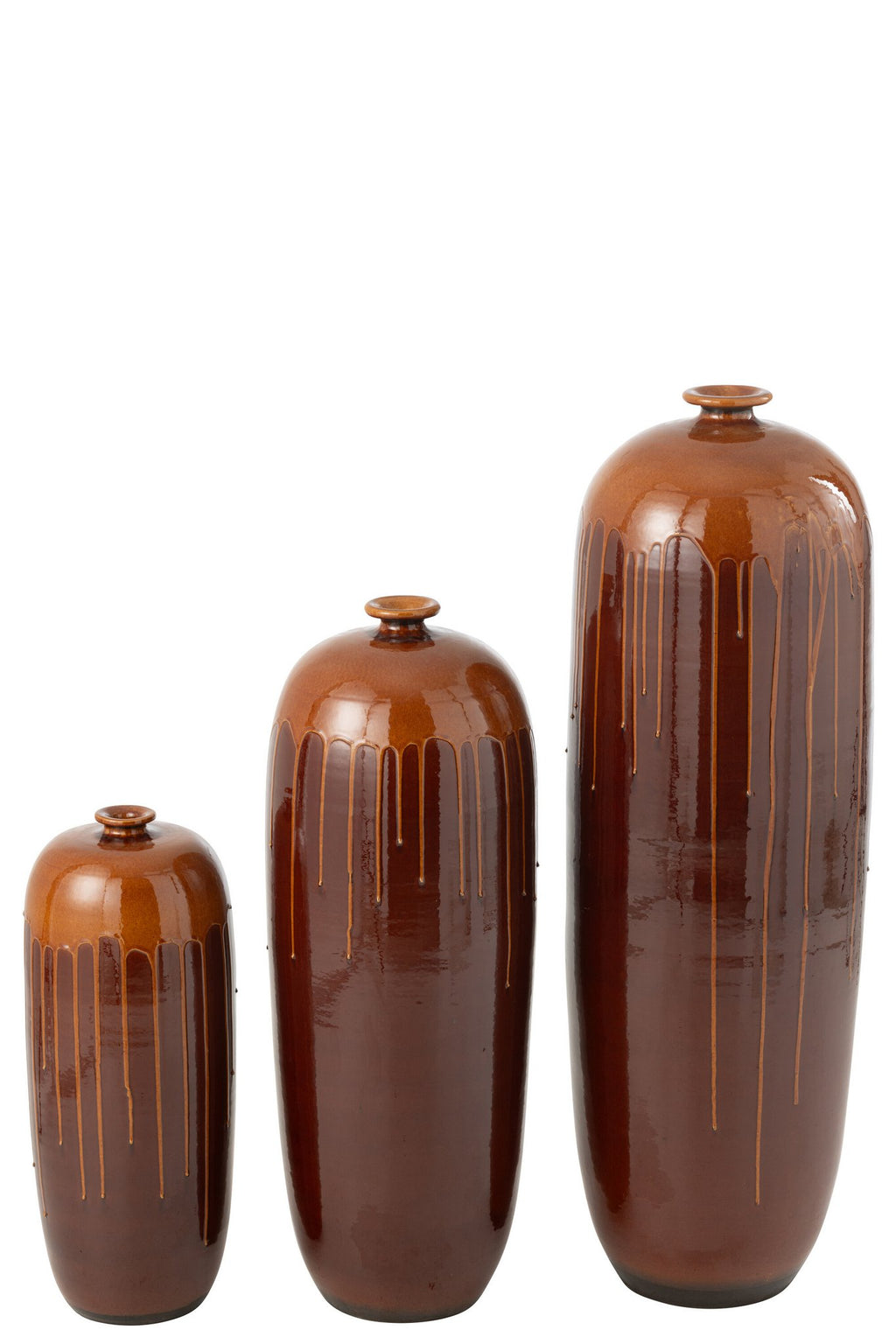 J-Line bloempot Lee - blinkend bruin/oranje - Ø 28 cm