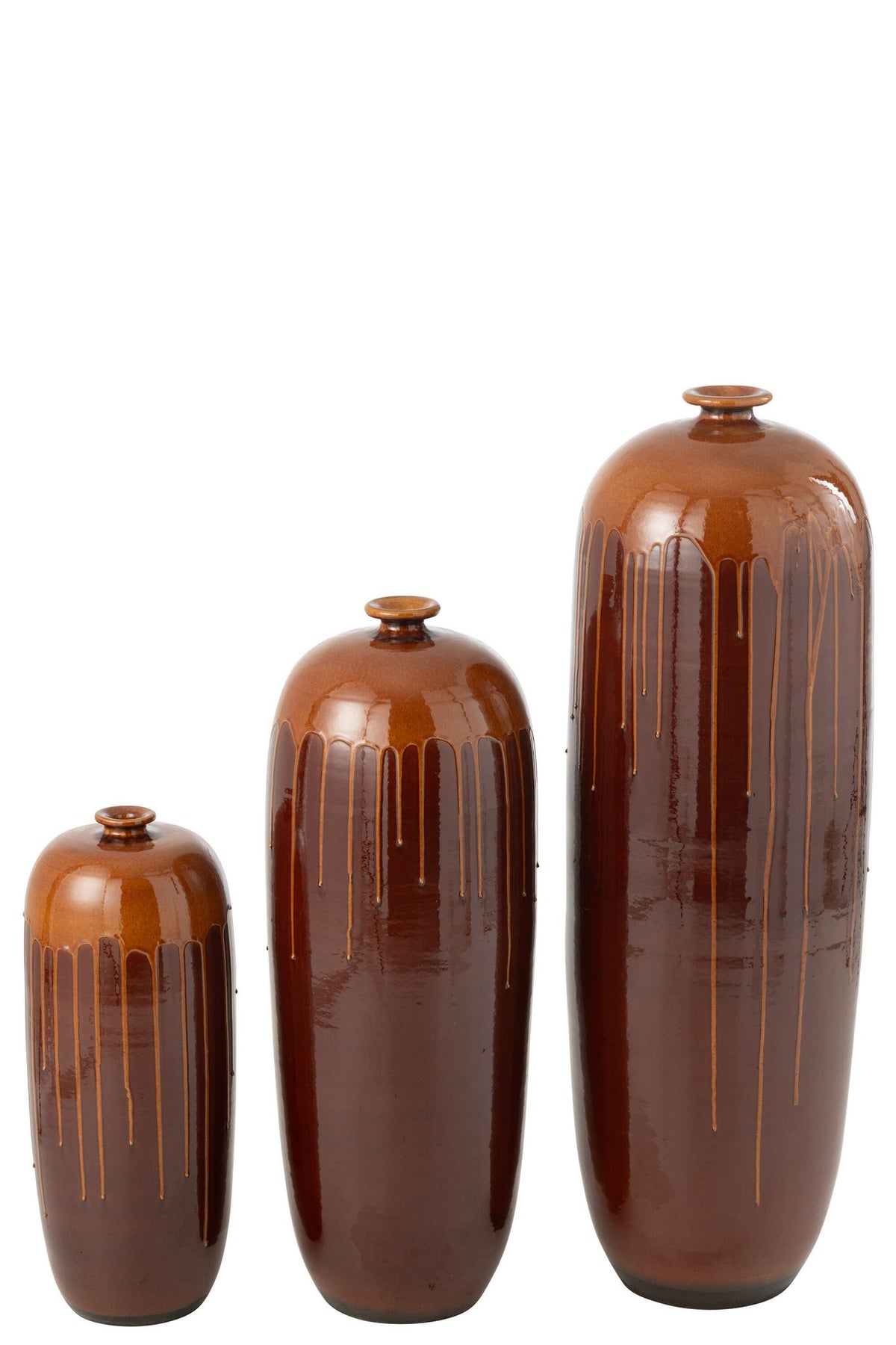 J-Line bloempot Lee - blinkend bruin/oranje - Ø 28 cm