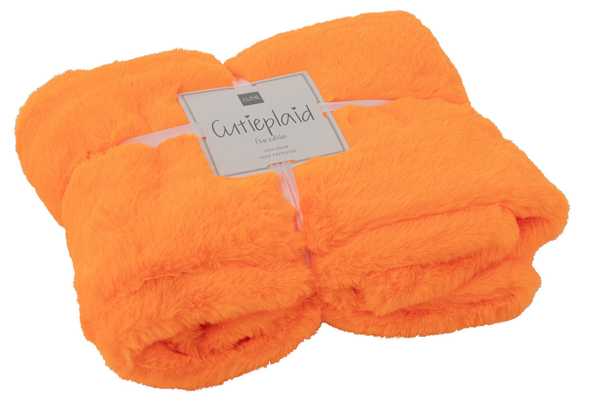 J-Line deken Cutie - polyester - oranje
