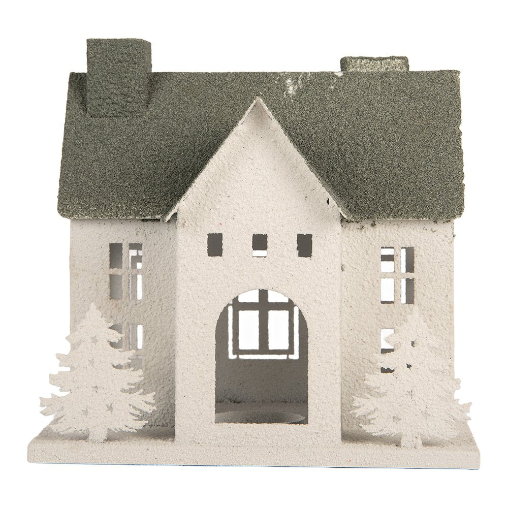 Decoratie Beeld Huis 26x17x26 cm Wit Metaal