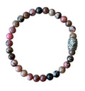 Dames armband Rhodoniet 6 mm met basic kraal