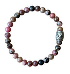 Dames armband Rhodoniet 6 mm met basic kraal