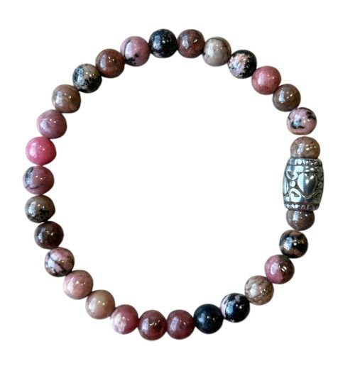Dames armband Rhodoniet 6 mm met basic kraal