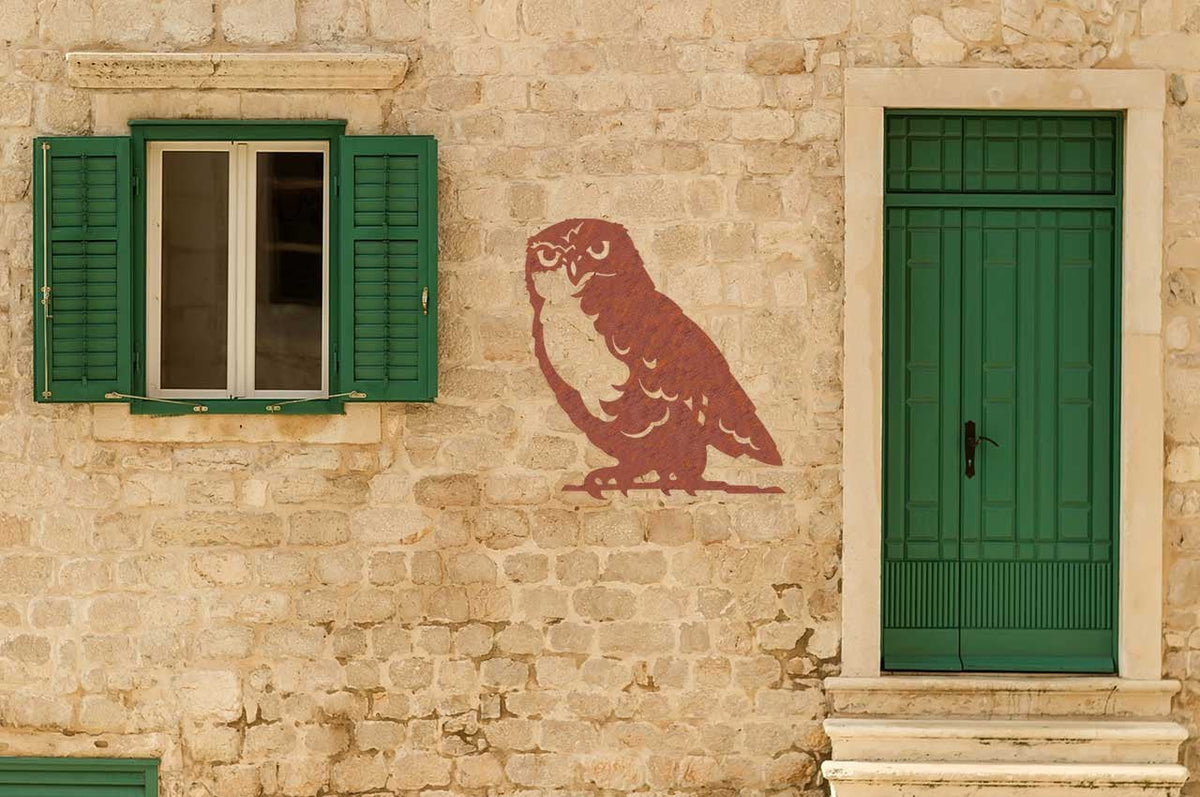 Wanddecoratie Uil/ Owl Roestmetaal, 141607, 40,6x50,9cm