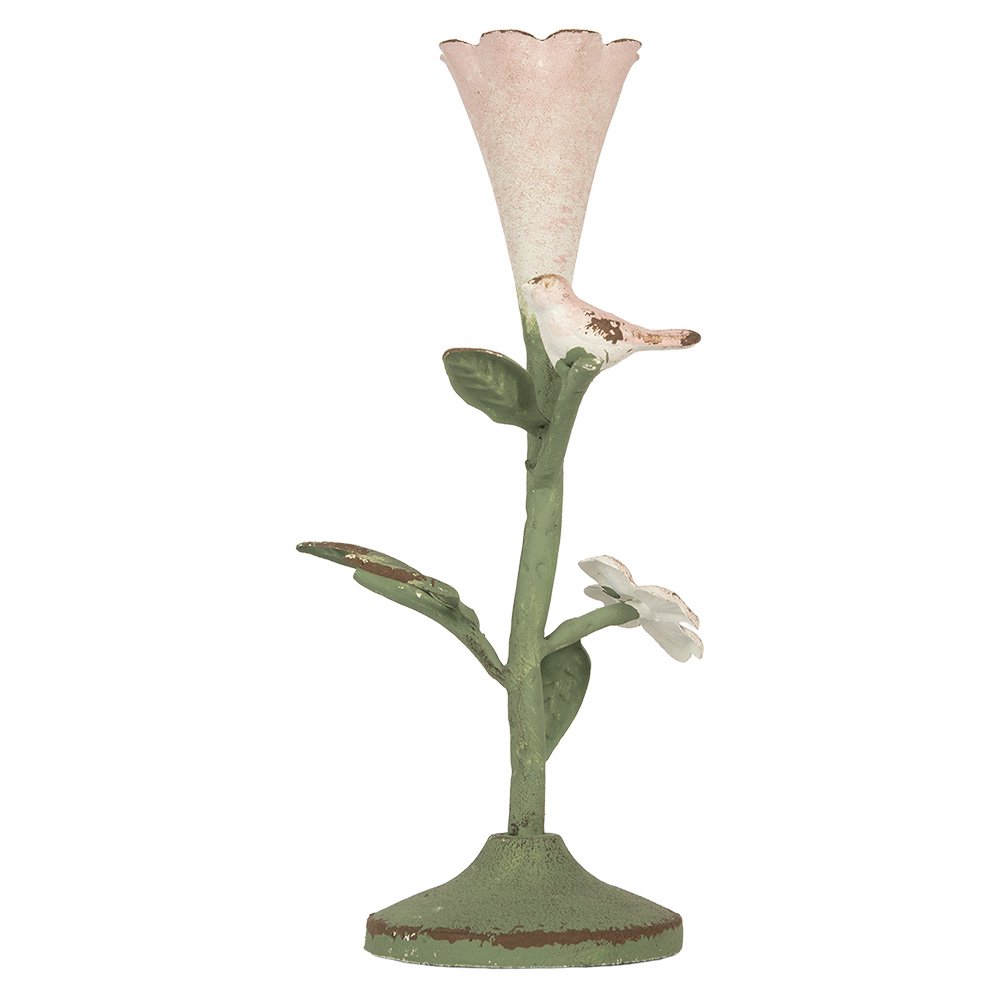 Kandelaar 12x12x26 cm Groen Metaal