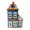 Waxinelichthouder Huis Blauw Keramiek Waxinelichthouder