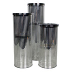 *windlicht cilinder zilver streep small 25cm*