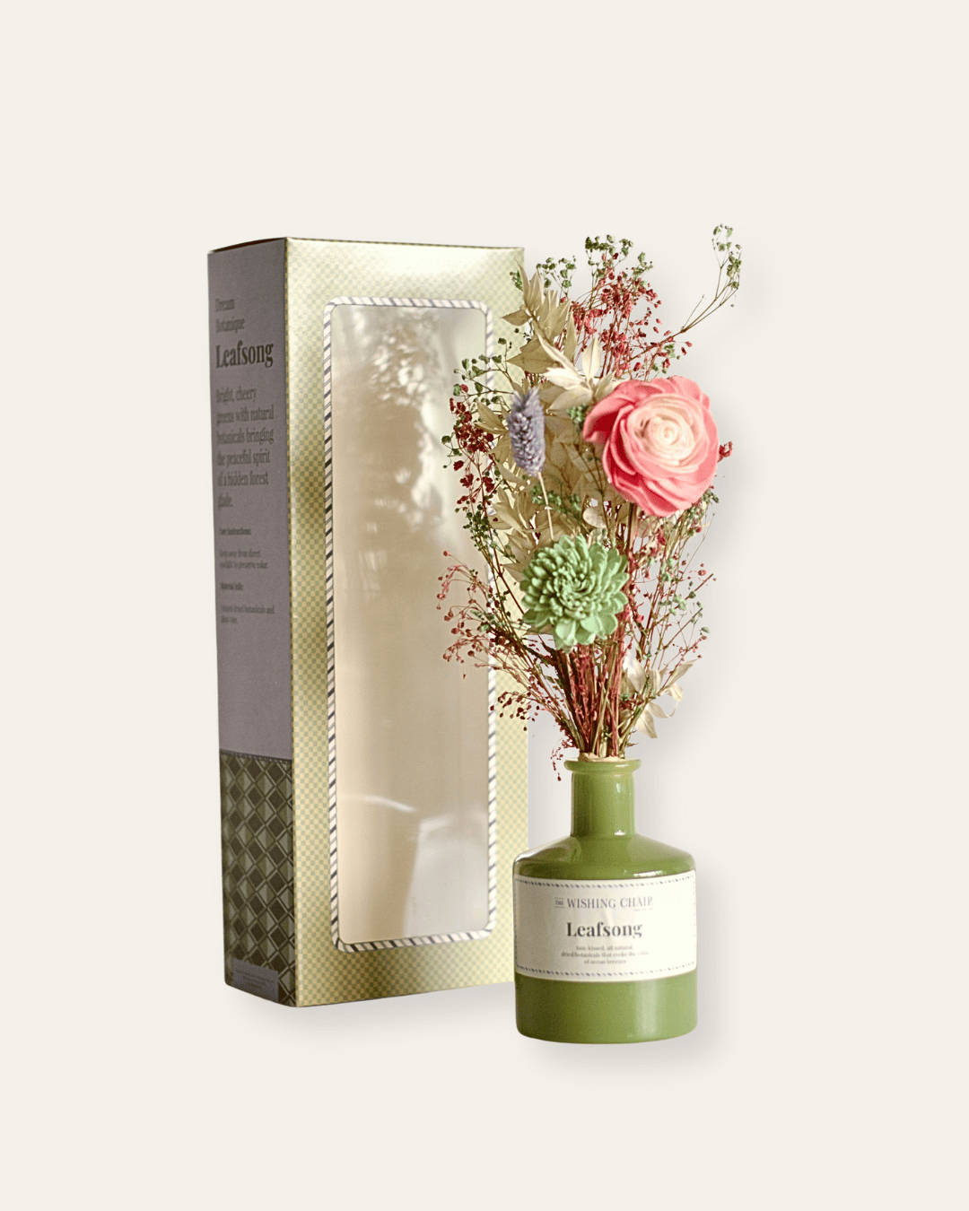 Keramische Vaas Met Gedroogde Botanische Bloemen - 28 cm H