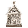 Gingerbread house met LED 16x10x23 cm Bruin Kunststof