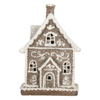 Gingerbread house met LED 16x10x23 cm Bruin Kunststof