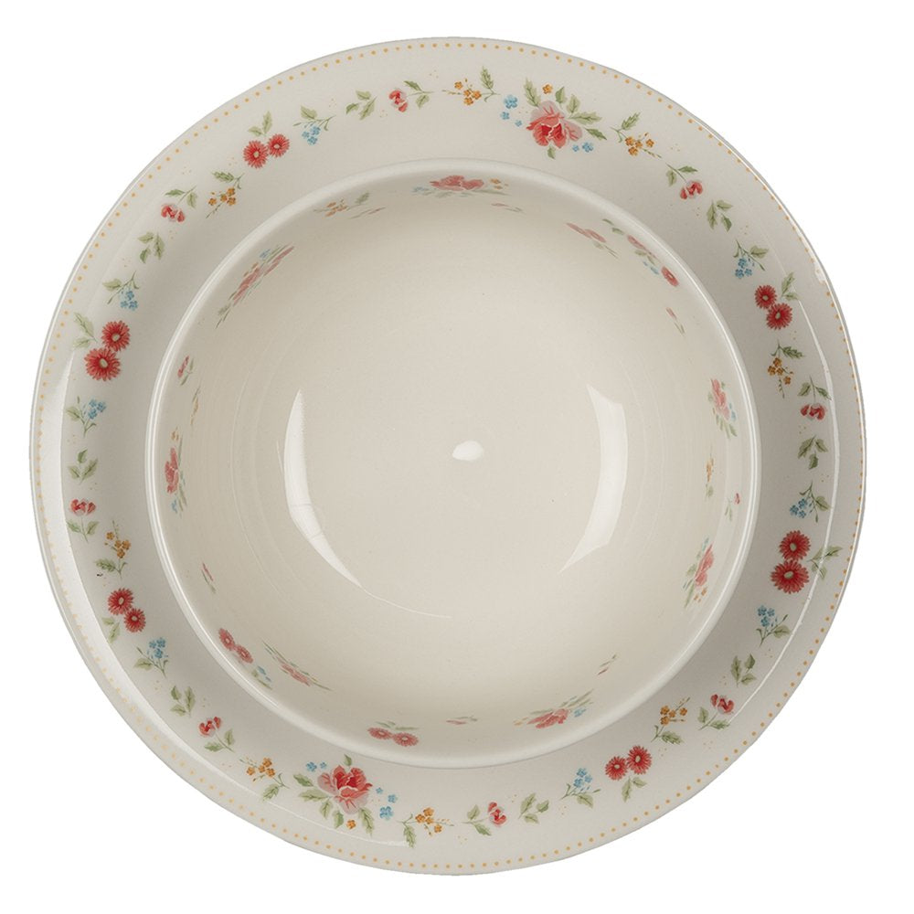 Ontbijtbord Ø 20 cm Beige Roze Keramiek Rozen Bord