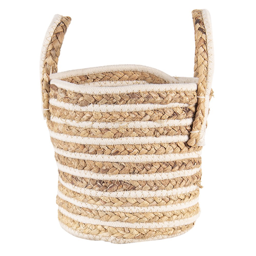 Opbergmand Set van 3 Ø21x20 cm Beige Bruin Zeegras Mand