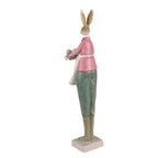 Beeld Konijn 9x7x36 cm Beige Groen Polyresin