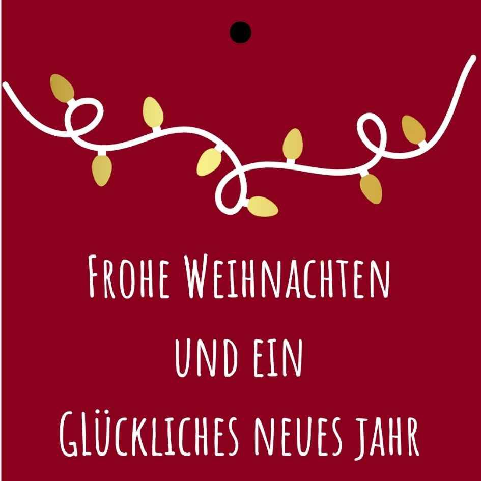 Cadeaukaartje – “Frohe weihnachten und ein glückliches neues jahr” – 20 Stuks