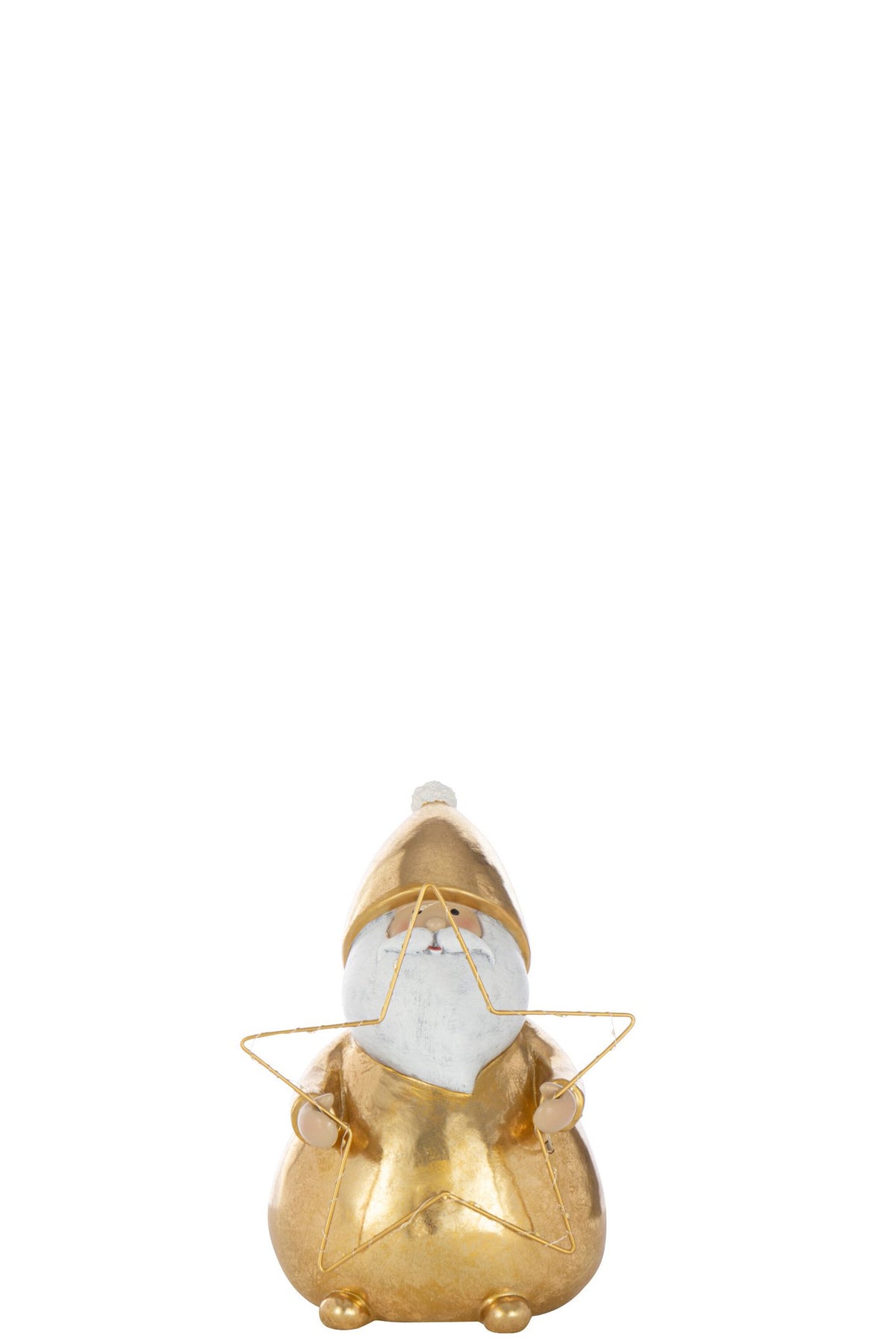 J-Line figuur Kerstman Bril - polyresin - goud - S