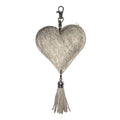 Sleutelhanger hart grijs 10cm