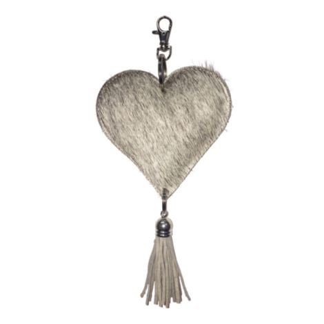 Sleutelhanger hart grijs 10cm