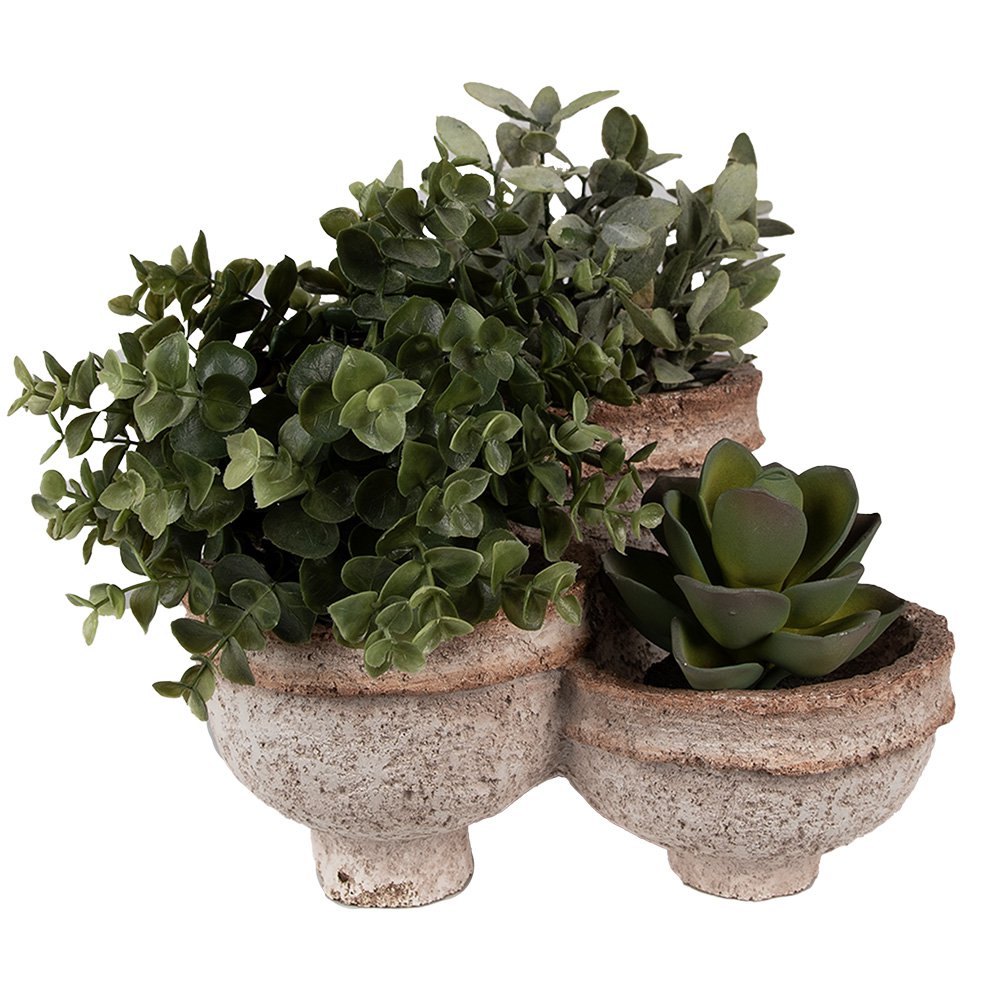 Bloempot 27x29x17 cm Beige Polyresin Plantenpot