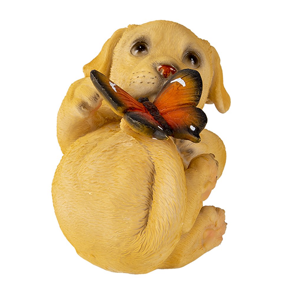 Beeld Hond 14x9x10 cm Bruin Kunststof