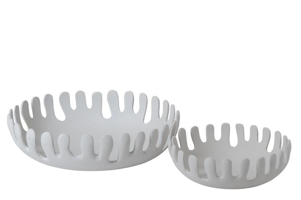 J-Line decoratieve schaal - aluminium - wit