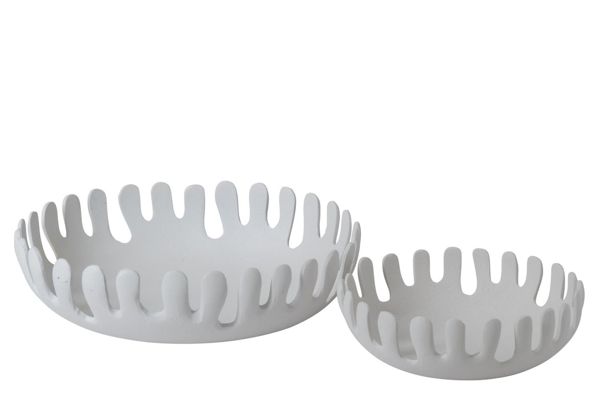 J-Line decoratieve schaal - aluminium - wit