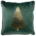 Textino Tree - Kussen 45x45 cm - Kerstmis - Fluweel - Bergzicht - Groen