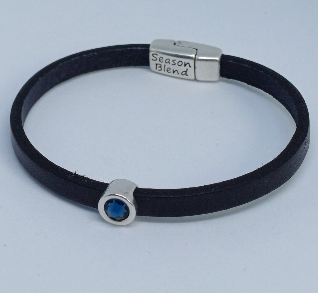 Shorty leren armband antiek verzilverd