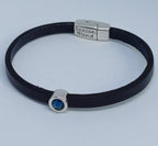 Shorty leren armband antiek verzilverd