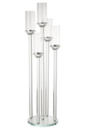 J-Line kaarshouder 5 groot - glas - transparant