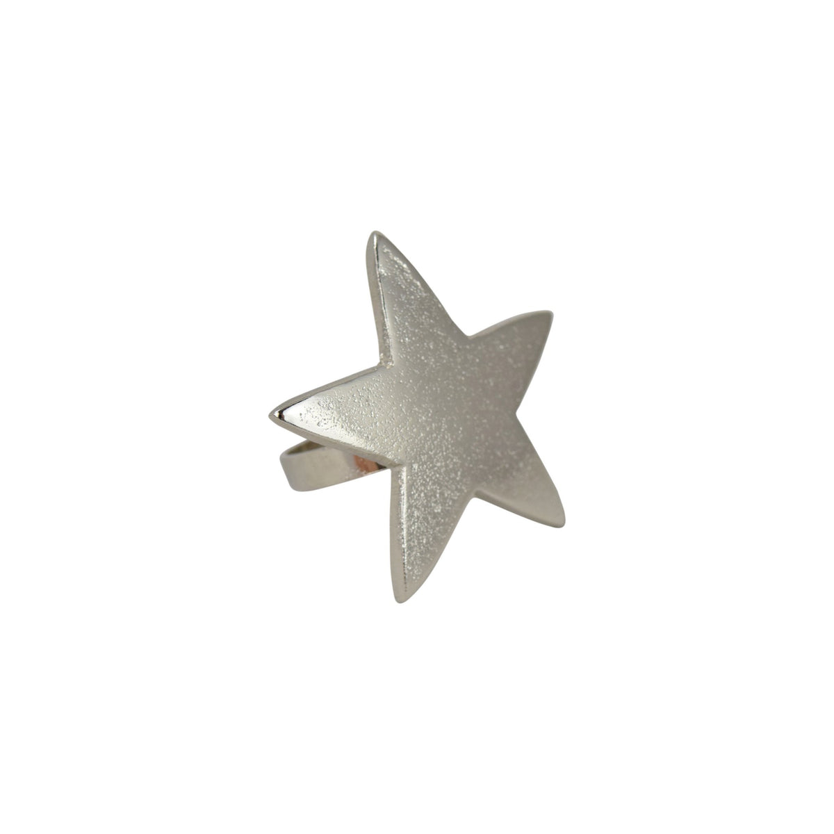 Servetring ster metaal 6x6x6cm zilver