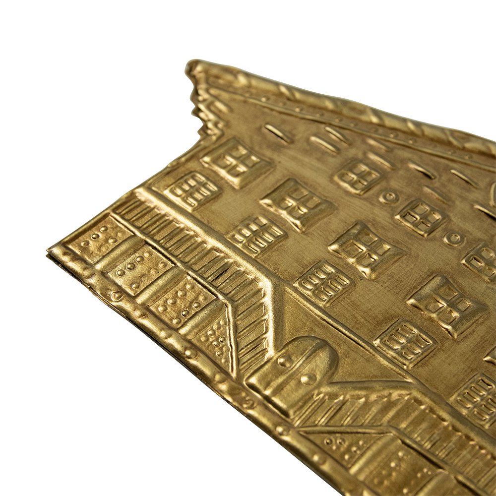 Hanger ijzer chalet a goud 16cm