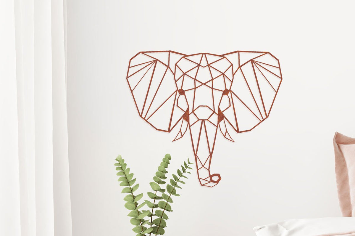 Wanddecoratie Olifant/ Elephant roestmetaal, 141606, 38,1x43,4cm