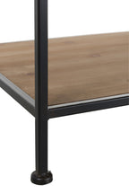 J-Line Textiel Rek Metaal/Hout Zwart
