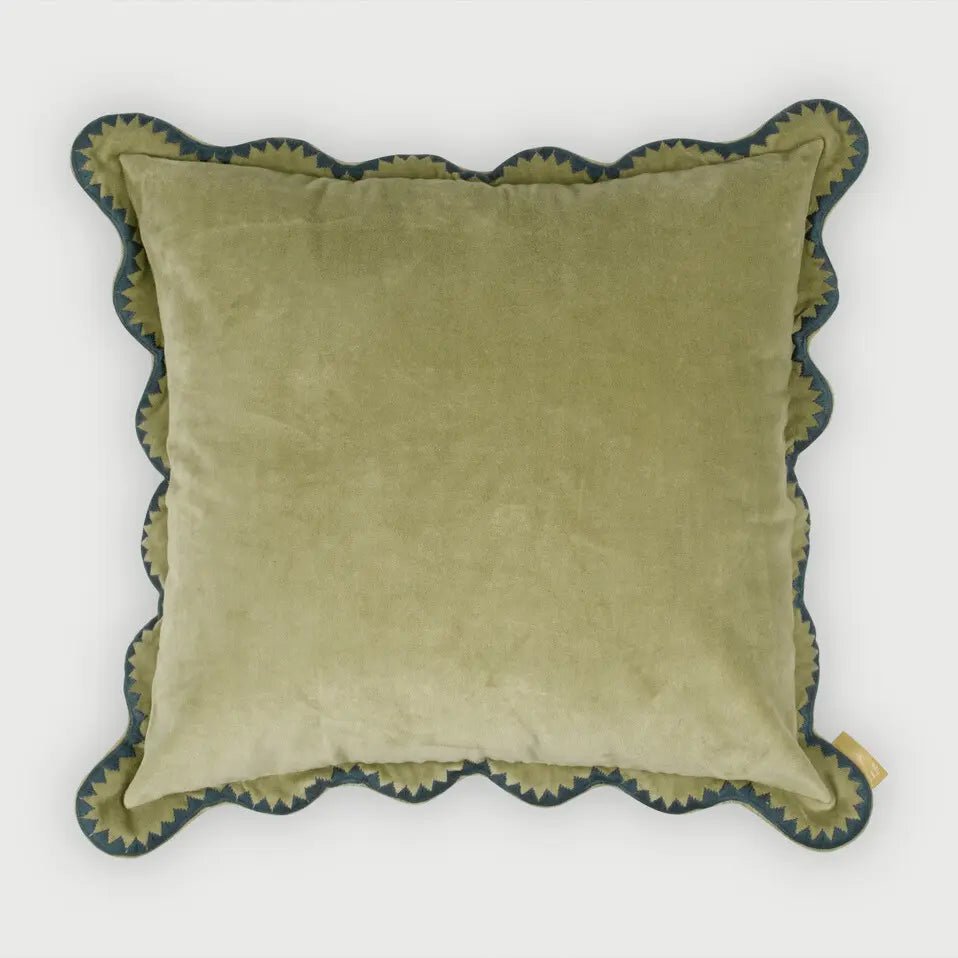 Kussenhoes | Mirage Scallop Moss Green Kussenhoes van Sanctuary Living