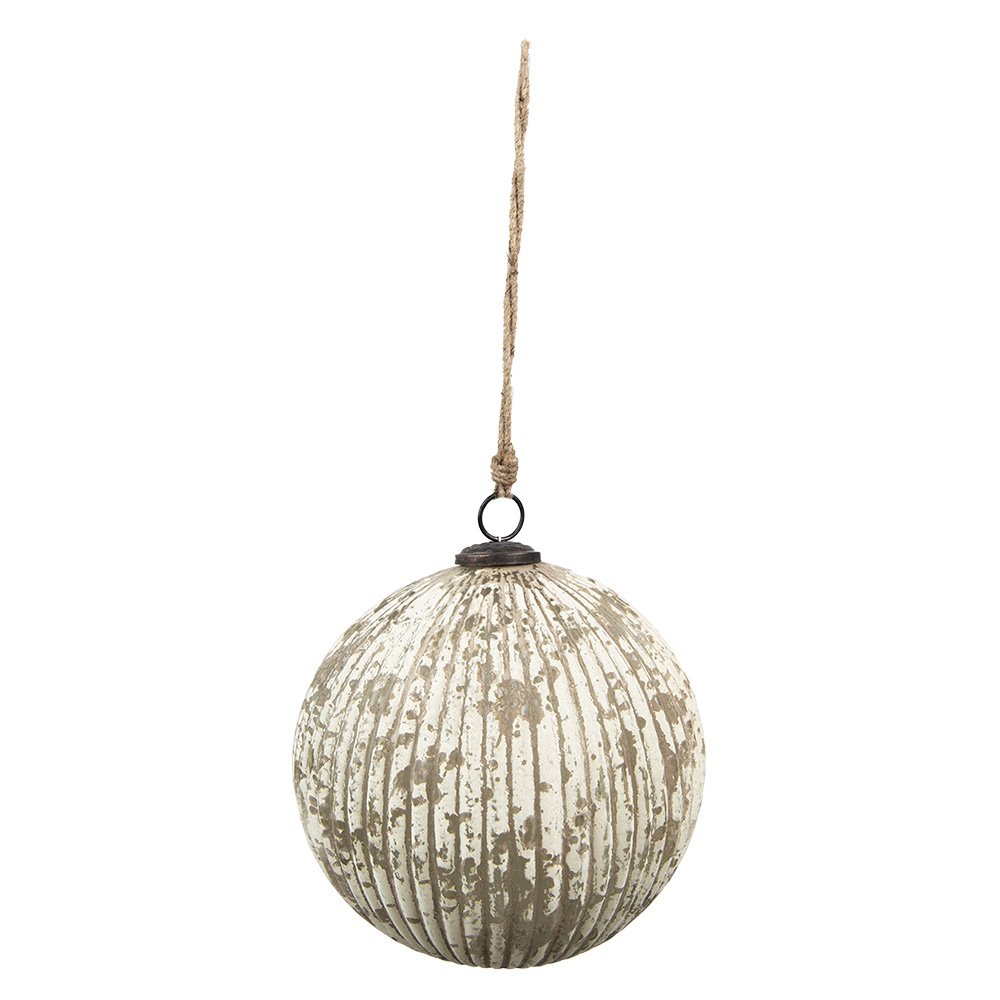 Kerstbal Ø 20 cm Beige Glas Kerstdecoratie