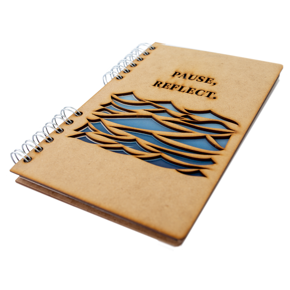 Duurzaam Houten Notitieboek – Komoni – Pause & Reflect - Gerecycled papier