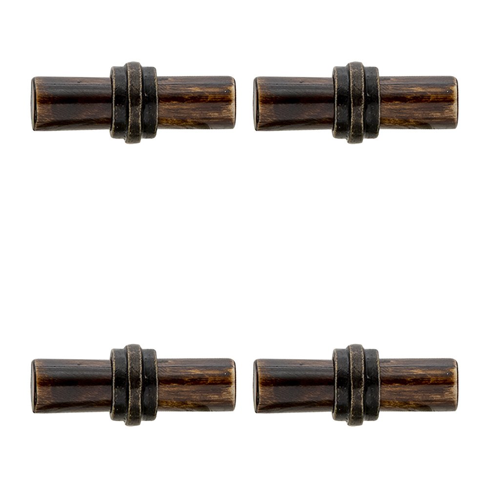 Deurknop set van 4 5x3 cm Bruin Ijzer Meubelknop