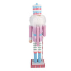 Kerstdecoratie Beeld Notenkraker 8x7x25 cm Roze Hout